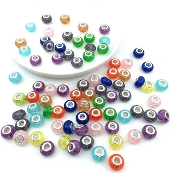 U8MO Mix 10pcs Colorful Large-Holed Beads for DIY Snake Bone Bracelet beaded-18# Mix 10pcs