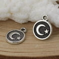 thumbnail image 1 of U8MO Moon and Star Pendants Antiqued Silver Celestial Sky Charms 12mm Crescent 20pcs, 1 of 1