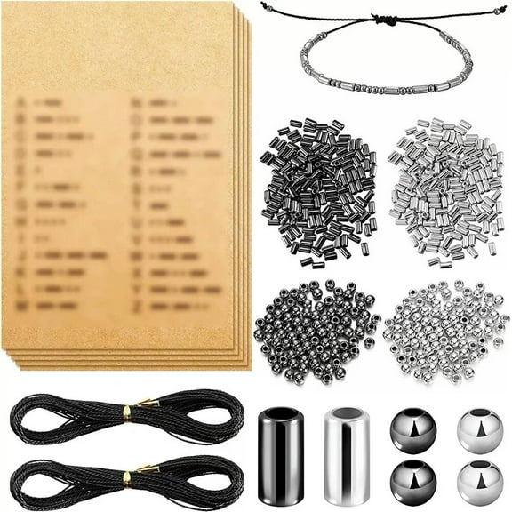 U8MO Morse Code Bracelet Making Kit 1600 Beads Cord DIY Jewelry Set Bulk Lot