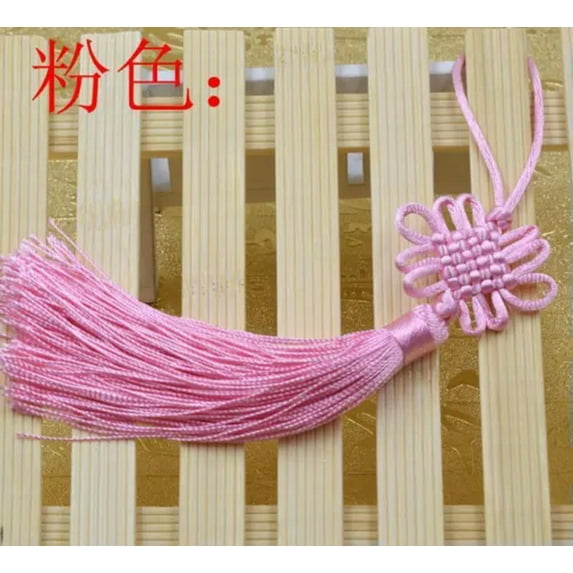 U8MO New Handwork Chinese Knot Tassel Craft Jewelry Making DIY Pendant Accessory Gift-Pink