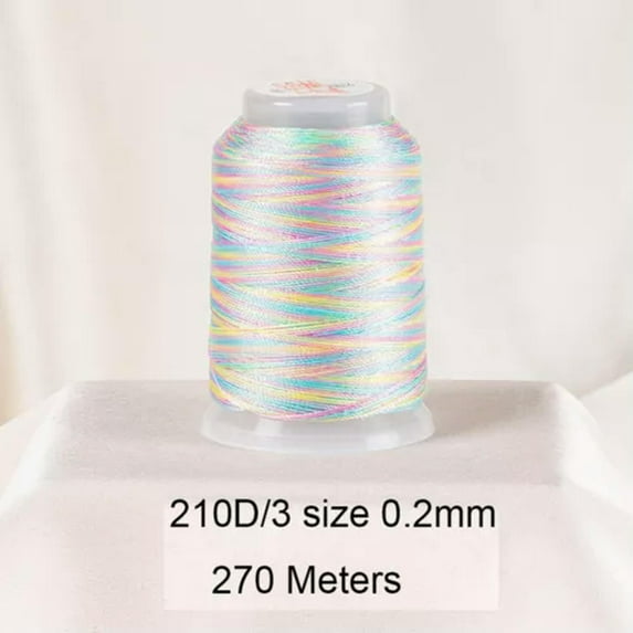U8MO One Spool Variegated Polyester Sewing Embroidery Thread String 210D/3-12#