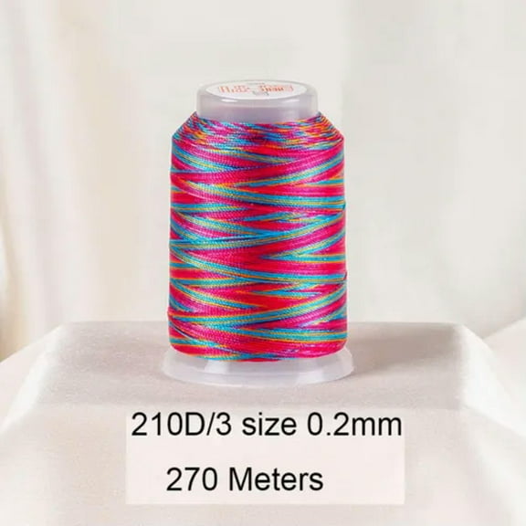 U8MO One Spool Variegated Polyester Sewing Embroidery Thread String 210D/3-5#