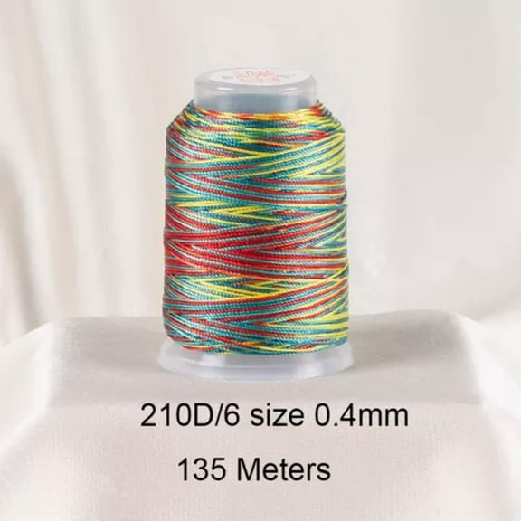 U8MO One Spool Variegated Polyester Sewing Embroidery Thread String 210D/6-1#