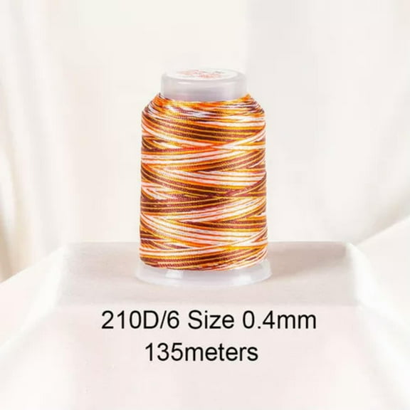 U8MO One Spool Variegated Polyester Sewing Embroidery Thread String 210D/6-8#