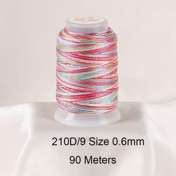 U8MO One Spool Variegated Polyester Sewing Embroidery Thread String 210D/9-10#