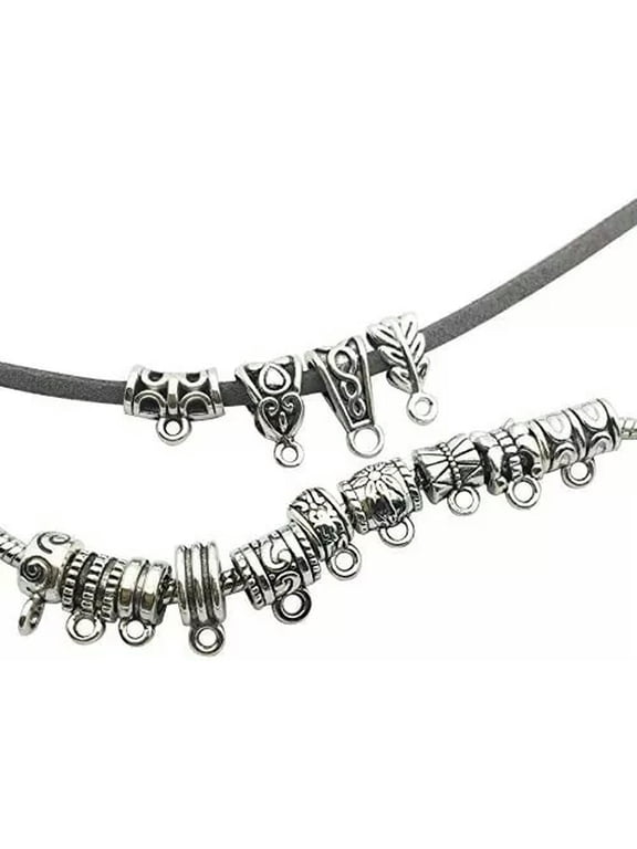 Pendant Bails Jewelry Hanger Antique Silver Hang Charms Assorted Lot Mixed 125pc