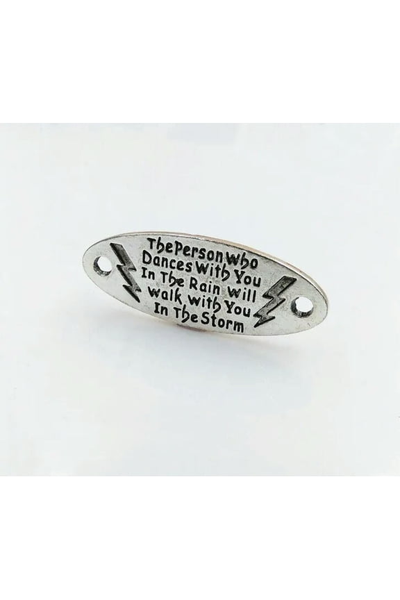 Quote Pendant Word Link Inspirational Word Charm Connector Walk In the Storm