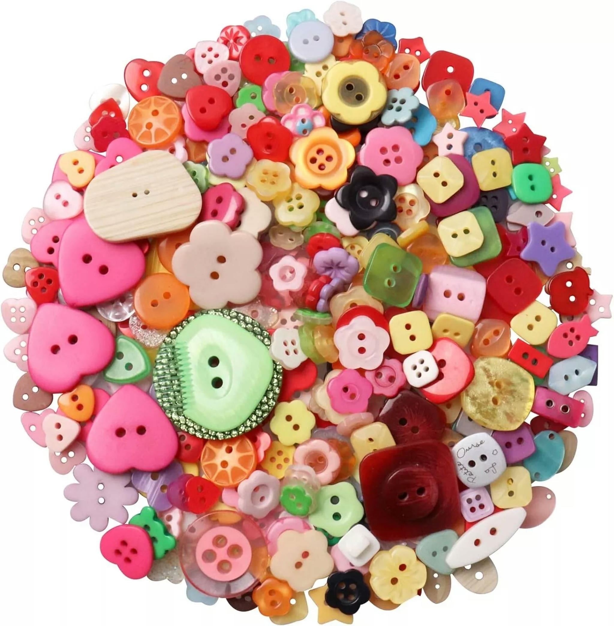 U8MO Resin Buttons Colorful Rainbows Jewelry Making Sewing Supplies Assorted Lot 350
