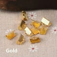 thumbnail image 1 of U8MO Ribbon Leather 6~35mm Cord Clamp End Crimp Beads Tips Clip Buckle Findings-Gold-35mm/50pcs, 1 of 4