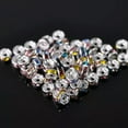 thumbnail image 1 of U8MO Rondelle 4mm 5mm 6mm 8mm 10mm 12mm Crystal Rhinestone Metal Loose Spacer Beads-8mm 50pcs-Silver Colorized, 1 of 8