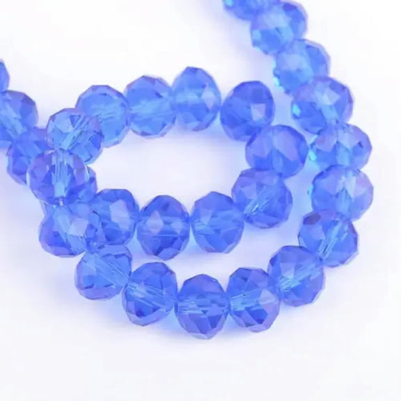 U8MO Rondelle Faceted Crystal Glass Loose Spacer Beads lot 3mm 4mm 6mm 8mm 10mm 12mm-4) Blue-3x2mm (100pcs)