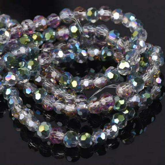 U8MO Round 3mm 4mm 6mm 8mm 32 Facets Faceted Cut Crystal Glass Loose Beads Solid-8mm(72pcs)-Rose Green