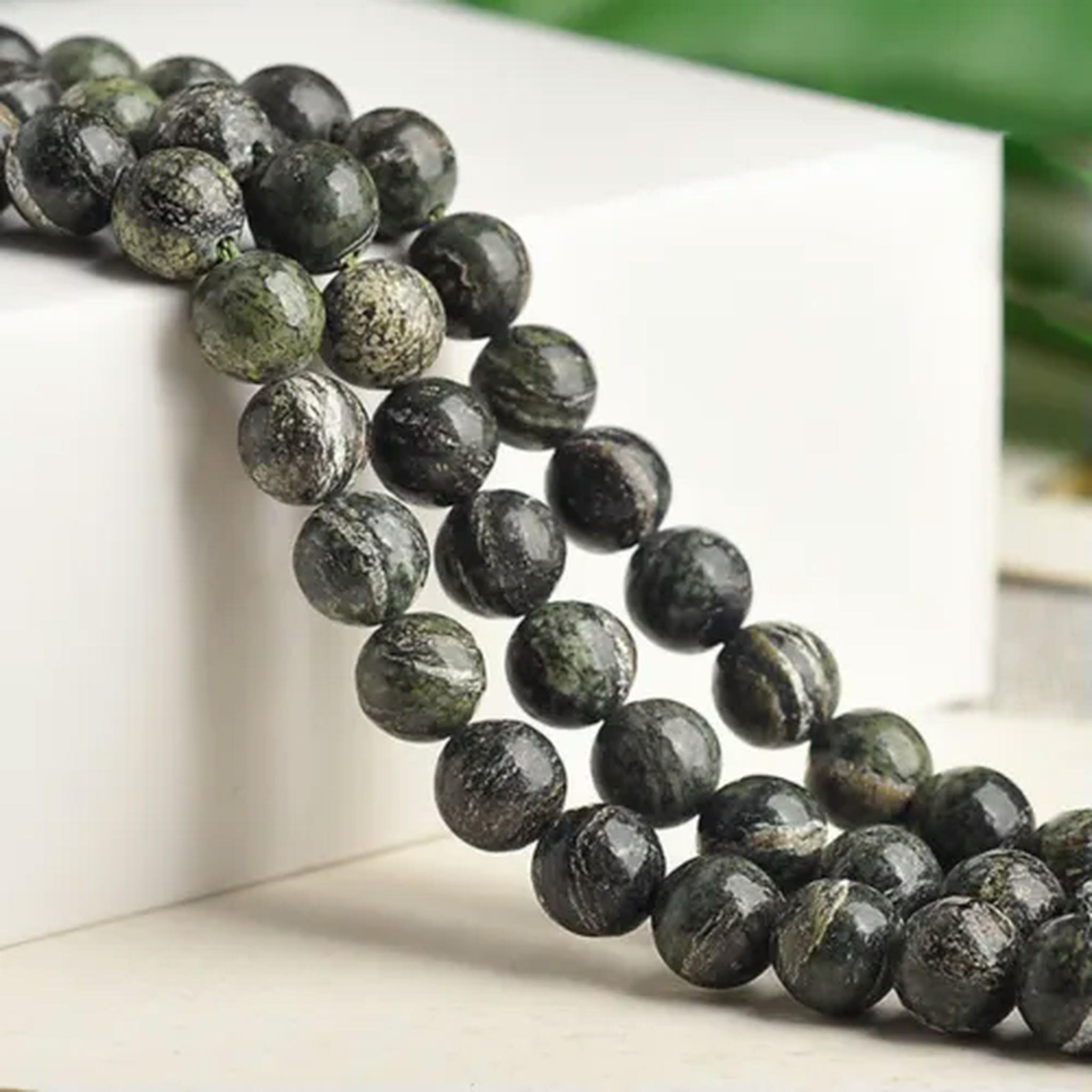 BRCbeads Perle Sciolte R Tonde In Pietra Naturale Aventurina Verde | 8 Mm | Per Creazione Gioielli Fai Da Te