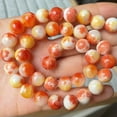 thumbnail image 1 of U8MO Round Colorful Jade 6mm 8mm 10mm 12mm Natural Stone Loose Beads For DIY Bracelet-25# Orange Yellow-10mm (20pcs), 1 of 9