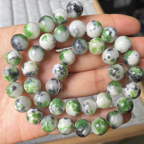 U8MO Round Colorful Jade 6mm 8mm 10mm 12mm Natural Stone Loose Beads Lot DIY Jewelry-10mm (20pcs)-Green Gray