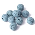thumbnail image 1 of U8MO Round Colorful Lava Stone 6mm 8mm 10mm 12mm 14mm 16mm Loose Pelelith Beads Lot-Light Blue-10mm 20pcs, 1 of 5