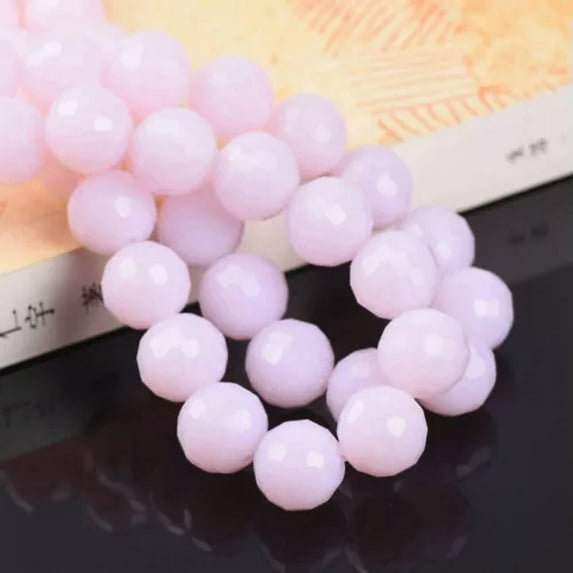 U8MO Round Disco Ball 6mm 8mm 10mm 12mm 96 Facets Faceted Crystal Glass Loose Beads-Jade Pink-6mm 50pcs