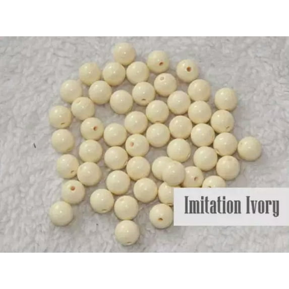 U8MO Round Resin Imitation Ivory Loose Craft Beads lot 6/8/10/12/14/16/18/20/25/30mm-8mm 30pcs