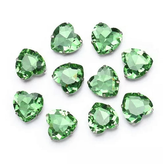 U8MO Sew On Crystal Glass Flat Back Claw Rhinestones Loose Beads For Jewelry Making-14mm-Light Green