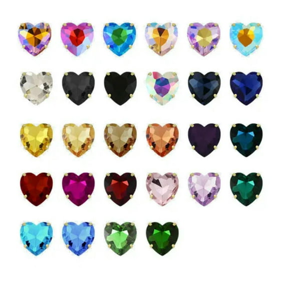 U8MO Sew On Crystal Glass Flat Back Claw Rhinestones Loose Beads For Jewelry Making-16mm-Random Mixed