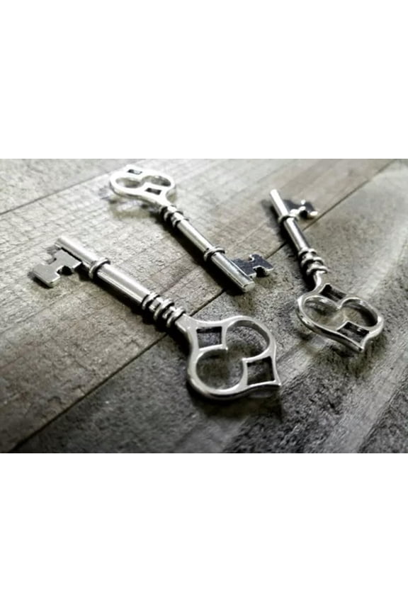 Skeleton Keys Lot Silver Steampunk Jewelry Supplies Set 60mm-25pcs