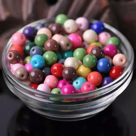 U8MO Solid Color Coated Round Glass Loose Spacer Beads for Jewelry Making 4mm 6mm 8mm-Random Mixed-8mm (60pcs)