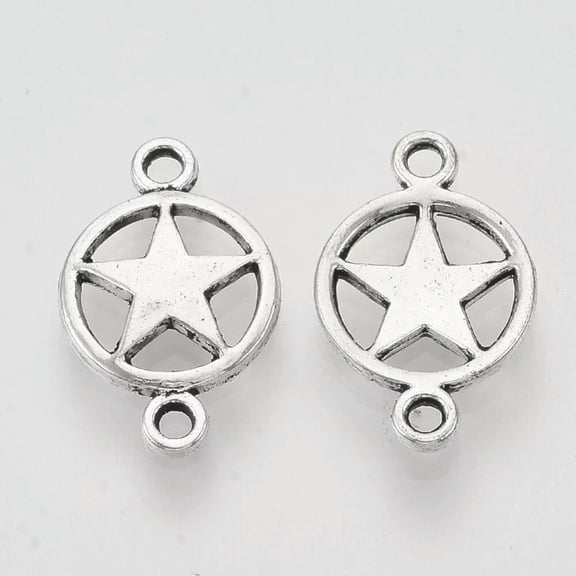 U8MO Star Charms Lone Star Texas Links 2 Hole Open Jewelry Supplies 16mm 10pcs