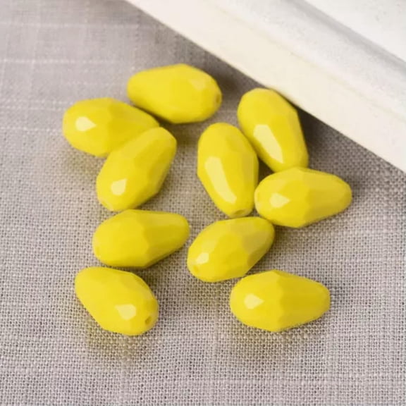 U8MO Teardrop 5x3 7x5 12x8 15x10 18x12mm Faceted Crystal Glass Loose Crafts Beads lot-12x8mm(30pcs)-Opaque Yellow
