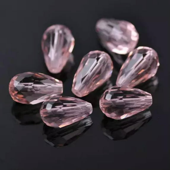 U8MO Teardrop Faceted Crystal Glass Loose Crafts Beads lot 5x3 7x5 12x8 15x10 18x12mm-131# Aqua Rose-7x5mm (50pcs)