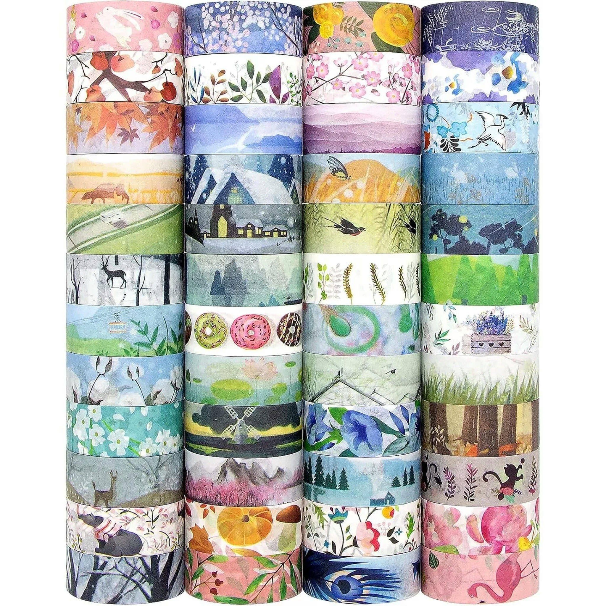 U8MO Washi Tape For Crafts Bulk Lot Wide 15mm Assorted Mix 48 Rolls