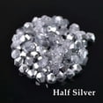 thumbnail image 1 of U8MO Wholesale 1000pcs 3mm Small Bicone Faceted Crystal Glass Loose Spacer Beads lot-122) Half Silver, 1 of 9