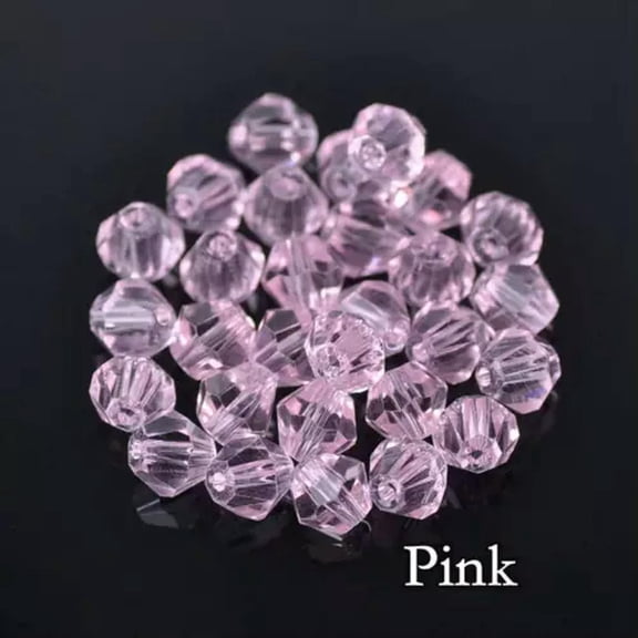 U8MO Wholesale 1000pcs 3mm Small Bicone Faceted Crystal Glass Loose Spacer Beads lot-169) Pink