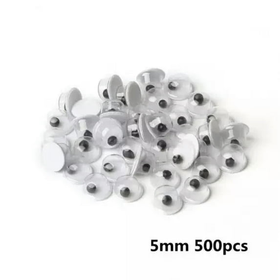 U8MO Wholesale 1Bag 5~24mm Moveable Black Eye Wiggly Googly Scrapbooking DIY Crafts-5mm 500pcs