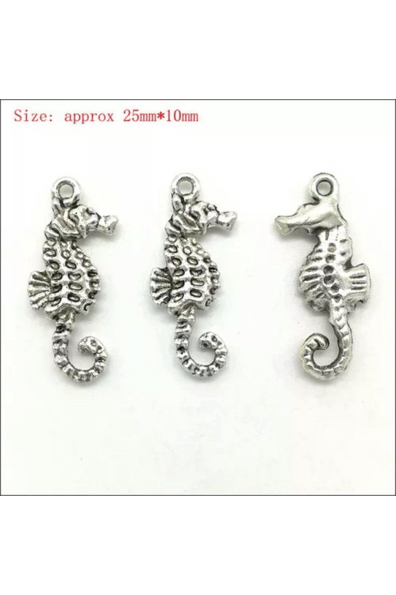 Wholesale Antique Silver Charms Pendants Carfts Jewelry Finding DIY 101 Styles-44# 10pcs hippocampus
