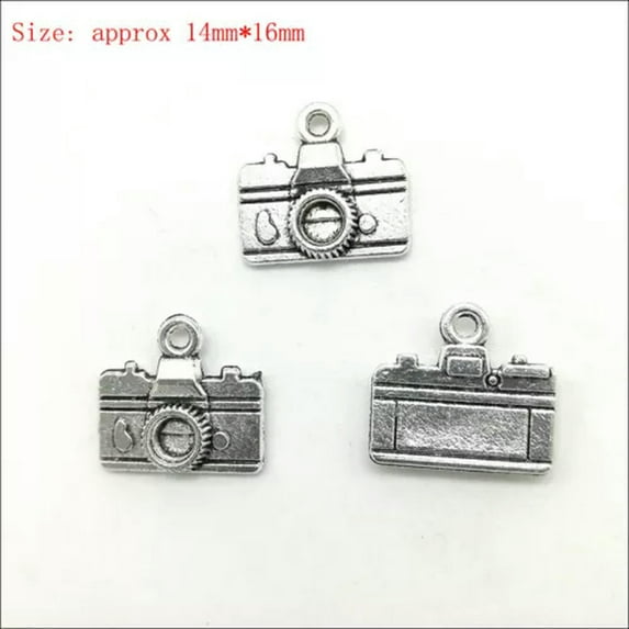U8MO Wholesale Antique Silver Charms Pendants Carfts Jewelry Finding DIY 101 Styles-45# 10pcs camera