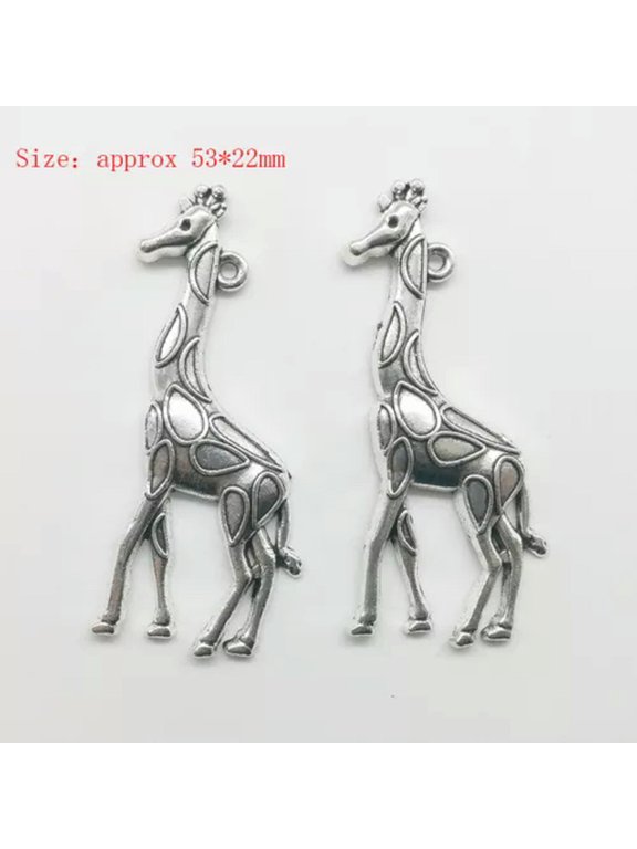 Wholesale Antique Silver Jewelry Finding Charms Pendants Carfts DIY-3pcs giraffe