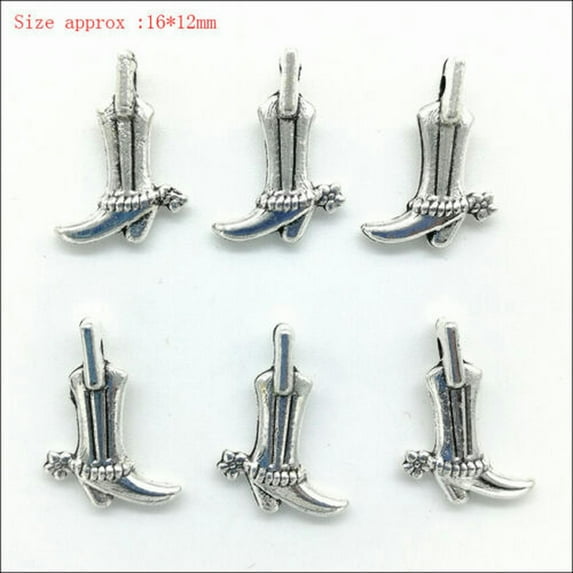 U8MO Wholesale Lot Antique Silver Charms Pendants Jewelry Findings Carfts DIY-18# 10pcs shoes