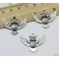 thumbnail image 1 of U8MO Wholesale retro style Lovely owl alloy charm pendants DIY material 30x23mm-ancient silver-100pcs, 1 of 4