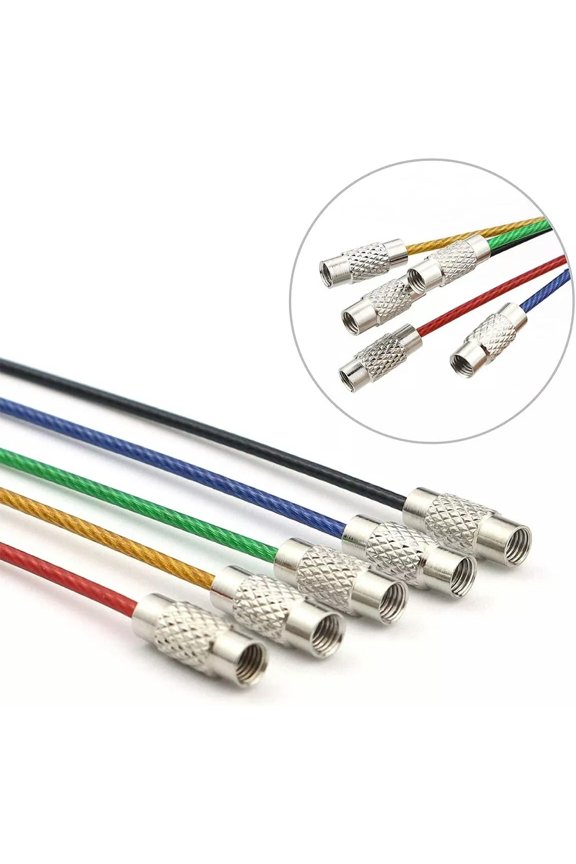 Wire Key Chains Mixed Keychain Making DIY 1.5mm 5.9" Steel Metal Bulk Set 50pcs