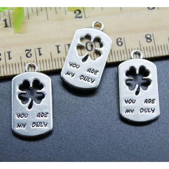 U8MO 'You Are My Only' Alloy Charms Pendant for Jewelry Making DIY Bracelet Necklace-4pcs