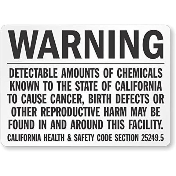 - U9-1180-NA_7x10 -U9-1180-NA California Prop 65 Warning Sign By | 7" x 10" Aluminum - Black on White