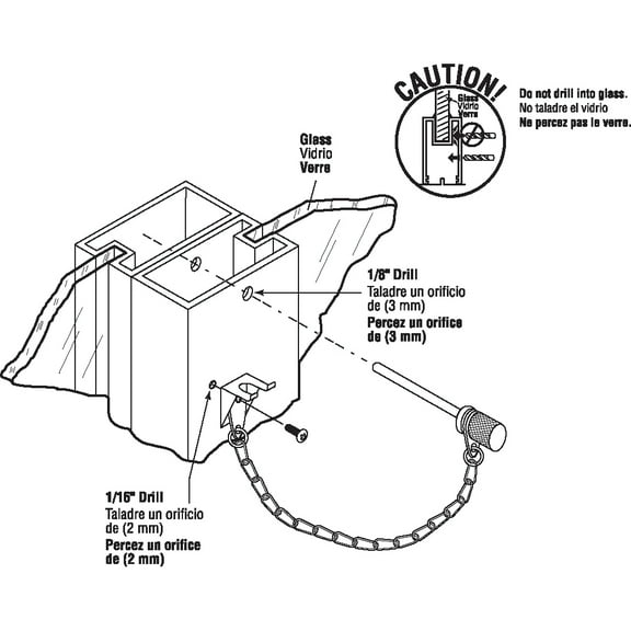U9857 1/8" x 1-5/16" Chrome Plated Steel Window Pin Lock
