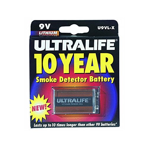 Ultralife U9VLJPXC Lithium Battery, 9V, For Smoke/CO Detector - 1 Piece Retail Card