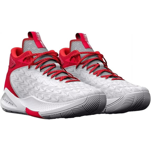 UA HOVR HAVOC 5 CLONE BASKETBALL SHOES 3024979-100 WHITE/RED M16 W17.5
