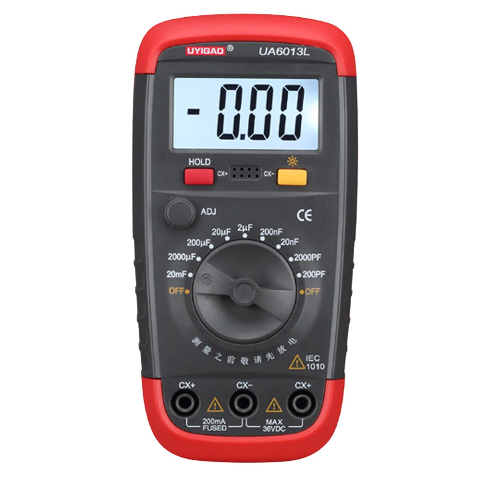 UA6013L Capacitance Meter/ 200pF to 20mF with Data Hold And Back Light Function/Manual Range