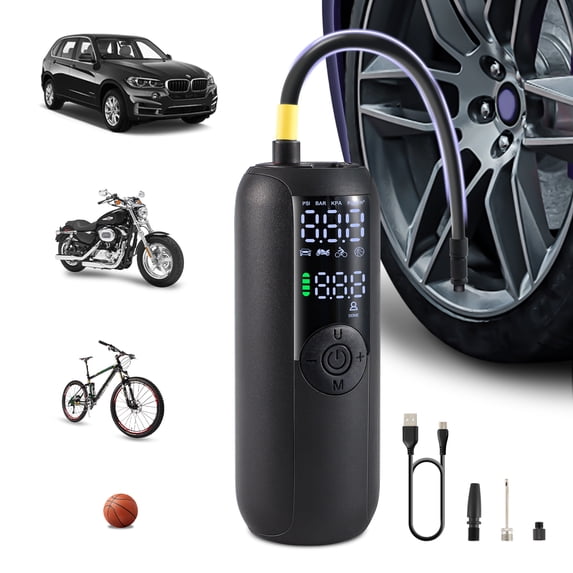 UABRLA Portable Tire Inflator,Tire Pump Car Tire Inflator with Digital Pressure Gauge, Fast Inflation, Auto Tire Pump for Car Tires, Motorcycles, Bikes or Balls