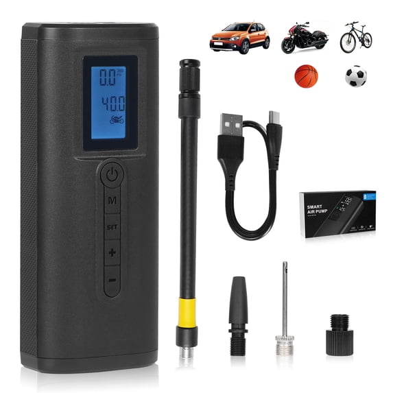 UABRLA Tire Inflator,Tire Pump Car Tire Inflator with Digital Pressure Gauge, Fast Inflation, Auto Tire Pump for Car Tires, Motorcycles, Bikes or Balls