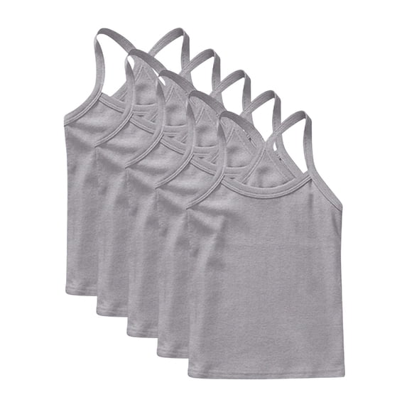 UACY 4 Pack Girls Dance Tank Tops Racerback Camisole Spaghetti Strap Sleeveless Undershirts Ballet Gymnastics Wear (Grey, 12-18 Months)