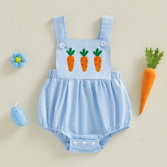 UACY Baby Boy Girl Easter Outfit Newborn Bunny Romper Cute Infant Rabbit Bowtie Overalls Jumpsuit Summer Spring Clothes