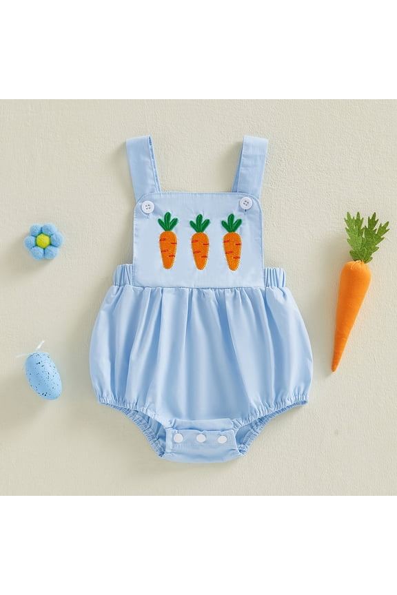Baby Boy Girl Easter Outfit Newborn Bunny Romper Cute Infant Rabbit Bowtie Overalls Jumpsuit Summer Spring Clothes